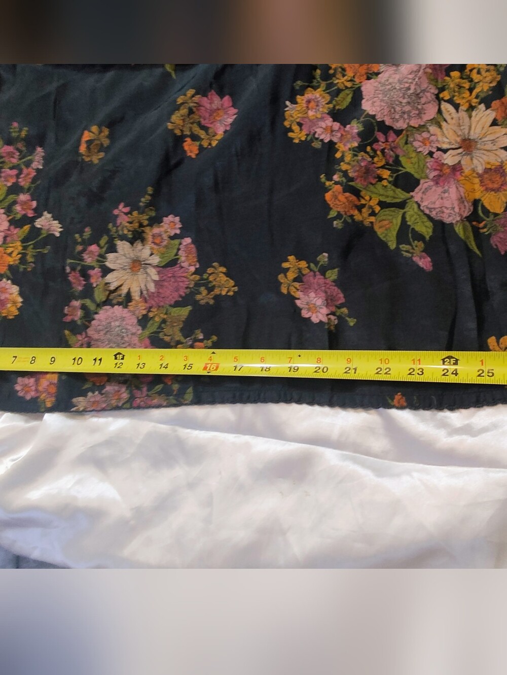 Floral Wide-Leg Maxi Pants - Navy with Pink Floral. Can Fit A S/M. Model Is 5'2 - Picture 8 of 16